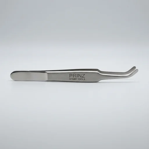 Prinz Stamp Tweezers, Angled Tip